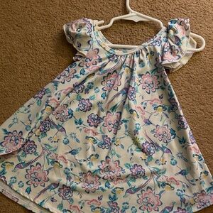 Dot Dot Smile White Dress with Pink and Blue Floral Print